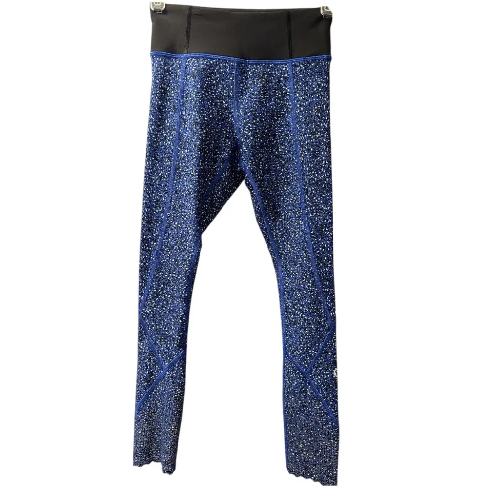 Lululemon RETIRED Tight Stuff Shadow Wrap Sapphire Blue/Black SZ 2 Running Gym